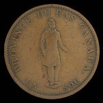 Canada, City Bank (Montreal), 1/2 penny <br /> 1837