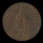 Canada, Quebec Bank, 1/2 penny <br /> 1852