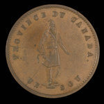 Canada, Quebec Bank, 1/2 penny <br /> 1852