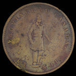 Canada, Quebec Bank, 1/2 penny <br /> 1852