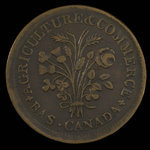 Canada, unknown, 1 sou <br /> 1838