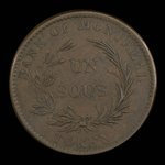 Canada, Bank of Montreal, 1 sou <br /> 1838