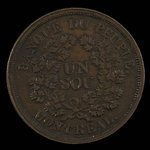 Canada, Banque du Peuple (People's Bank), 1 sou <br /> 1838