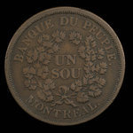 Canada, Banque du Peuple (People's Bank), 1 sou <br /> 1838