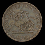 Canada, Bank of Upper Canada (York), 1 penny : 1850