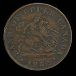 Canada, Bank of Upper Canada (York), 1/2 penny : 1852