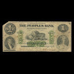 Canada, Peoples Bank of New Brunswick, 1 dollar <br /> January 2, 1874