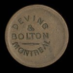 Canada, Devins & Bolton, no denomination <br /> 1867