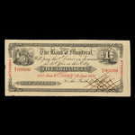 Canada, Bank of Montreal, 1 dollar <br /> June 6, 1852