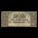 Canada, Gore Bank, 4 dollars <br /> September 2, 1852