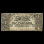 Canada, Gore Bank, 4 dollars : September 2, 1852