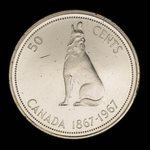 Canada, Elizabeth II, 50 cents <br /> 1967