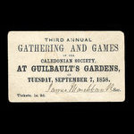 Canada, Guilbault's Gardens, 1 shilling, 3 pence <br /> 1858