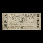 Canada, Arman's Bank, 20 sous <br /> August 1, 1837