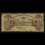Canada, Bank of British North America, 2 dollars <br /> December 1, 1852