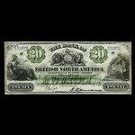 Canada, Bank of British North America, 20 dollars <br /> July 3, 1877