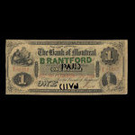Canada, Bank of Montreal, 1 dollar <br /> August 1, 1856