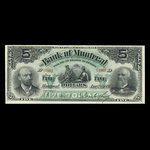 Canada, Bank of Montreal, 5 dollars <br /> January 2, 1891