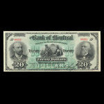 Canada, Bank of Montreal, 20 dollars <br /> January 2, 1891