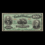 Canada, Bank of Montreal, 100 dollars <br /> January 2, 1892