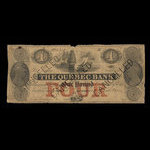 Canada, Quebec Bank, 4 dollars <br /> November 1, 1852