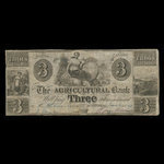 Canada, Agricultural Bank (Montreal), 3 dollars : June 4, 1841