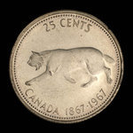 Canada, Elizabeth II, 25 cents <br /> 1967