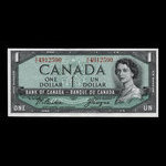 Canada, Bank of Canada, 1 dollar <br /> 1954