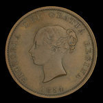 Canada, Province of New Brunswick, 1/2 penny : 1854