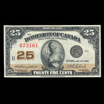 Canada, Dominion of Canada, 25 cents <br /> July 2, 1923