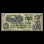 Canada, Mechanics Bank (Montreal), 5 dollars <br /> June 1, 1872