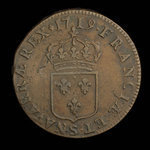 France, Louis XV, 1 sol <br /> 1719