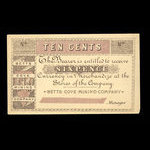 Canada, Betts Cove Mining Company, 10 cents <br /> 1886