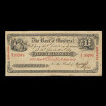 Canada, Bank of Montreal, 1 dollar <br /> June 6, 1852