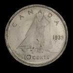 Canada, George VI, 10 cents <br /> 1939