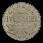 Canada, George V, 5 cents : 1928