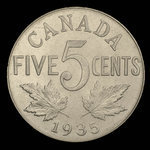 Canada, George V, 5 cents <br /> 1935