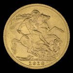 Canada, George V, 1 sovereign <br /> 1918