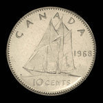 Canada, Elizabeth II, 10 cents <br /> 1968