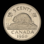 Canada, Elizabeth II, 5 cents <br /> 1968