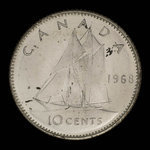 Canada, Elizabeth II, 10 cents <br /> 1968