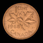Canada, Elizabeth II, 1 cent <br /> 1968