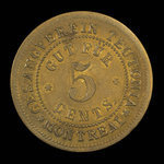 Canada, Gesangverein Teutonia, 5 cents <br /> 1888