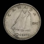 Canada, George VI, 10 cents <br /> 1942