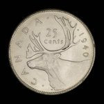 Canada, George VI, 25 cents <br /> 1940