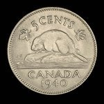 Canada, George VI, 5 cents : 1940