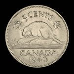 Canada, George VI, 5 cents <br /> 1940