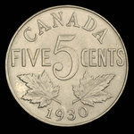 Canada, George V, 5 cents <br /> 1930