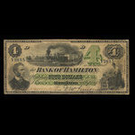 Canada, Bank of Hamilton, 4 dollars <br /> September 2, 1872