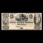 Canada, Bank of Upper Canada (York), 50 dollars <br /> 1838